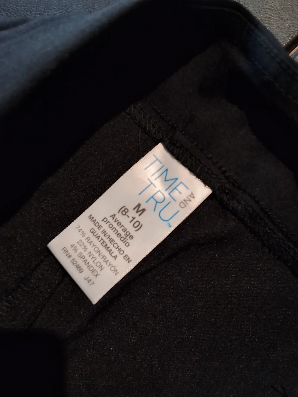Time and Tru Black Straight-Leg Women's Slacks - Classic Everyday Fit - Picture 2 of 5